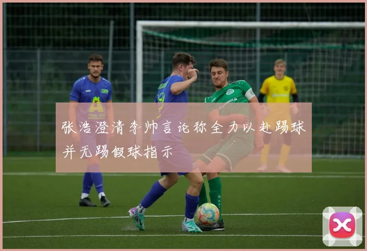 张浩澄清李帅言论称全力以赴踢球并无踢假球指示